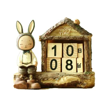 

Creative Jenny Rabbit Desk Calendar Resin Crafts Decoration Multi-function Family Decoration Birthday Gifts Cute Couples Gifts