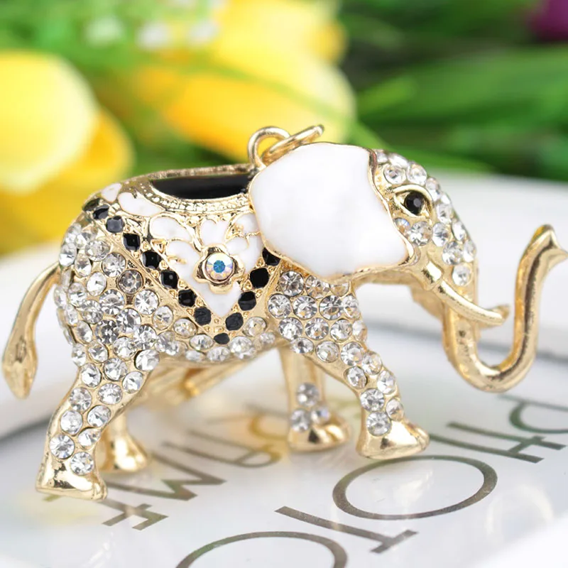 

fashion rhinestone Elephant Ms girl women keychain bag pendant quality chic Car key chain ring holder Jewelry