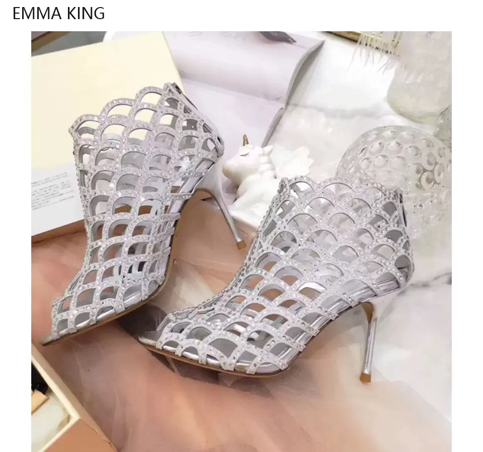 

Sexy Peep Toe Summer Sandals High-heeled Leather Sandals Wedding Events Shoes Bridal Dress Shoes Fashion Wedding Shoes
