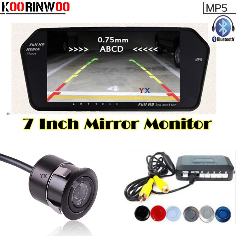 Genuine Koorinwoo Parktronic 4 Car Parking Sensors 1024 600 Car Monitor Bluetooth MP5 4 FM car