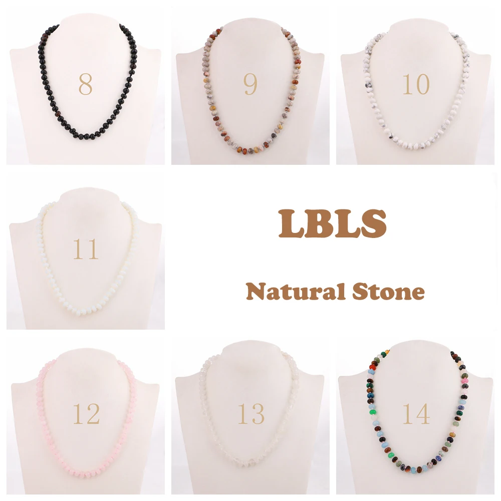 LBLS Women Necklace Crystal Natural Stone Pink Bridal Beaded Necklaces for Women Manmade Choker Statement Bohemia Necklace (10)