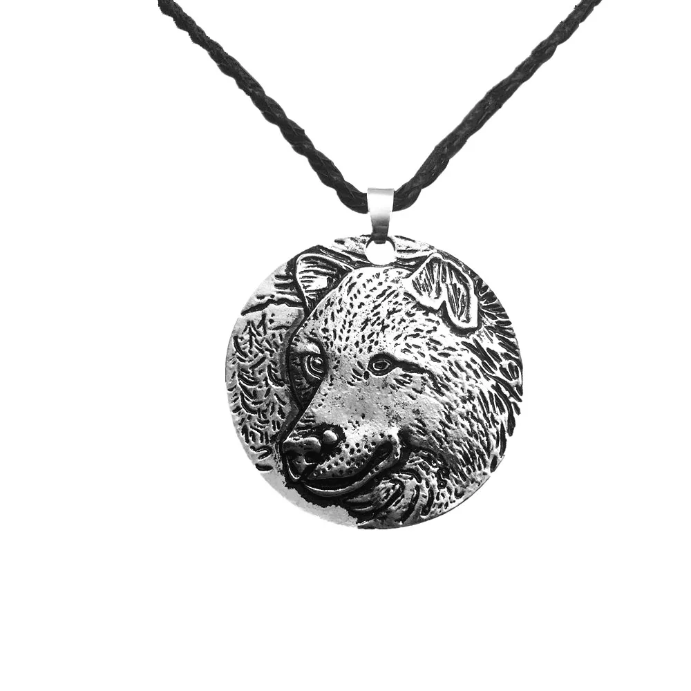 Viking Wolf Head Pendant Handmade Wild Wolf Spirit Necklace Norse