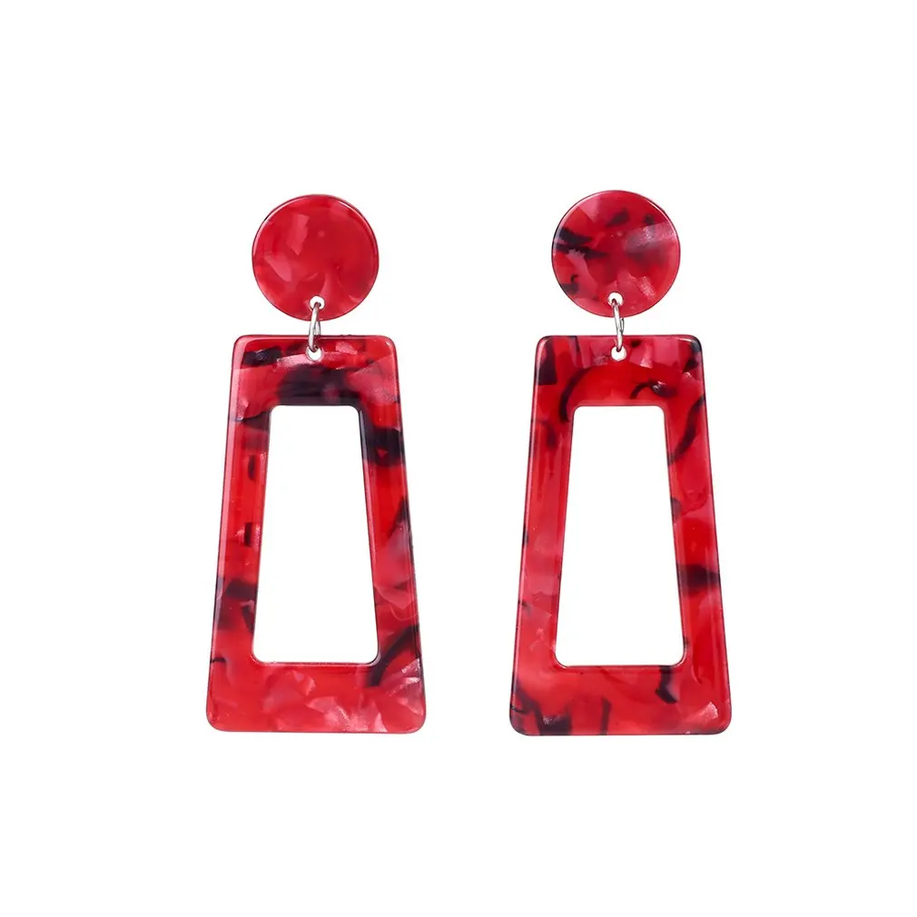 

Europe And The United States New Acetate Plate Earrings Sleek Minimalist Earrings Geometric Strips Square Color Resin Earrings
