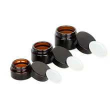 1 шт 5 г/10 г/15 г/20 г/30 г/50 г стеклянные янтарные коричневые косметические бутылки с кремом для Лица Бальзам для губ контейнер для образцов баночка для хранения косметики флаконы