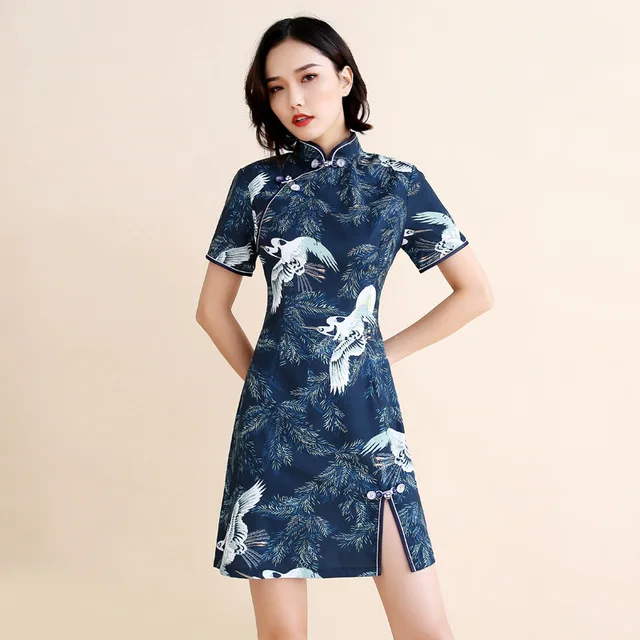 Старый Шанхай Qipao сексуальная девушка короткий рукав Вечеринка Ципао Cheongsam Дамы Цветочные Формальные платья - Цвет: in picture