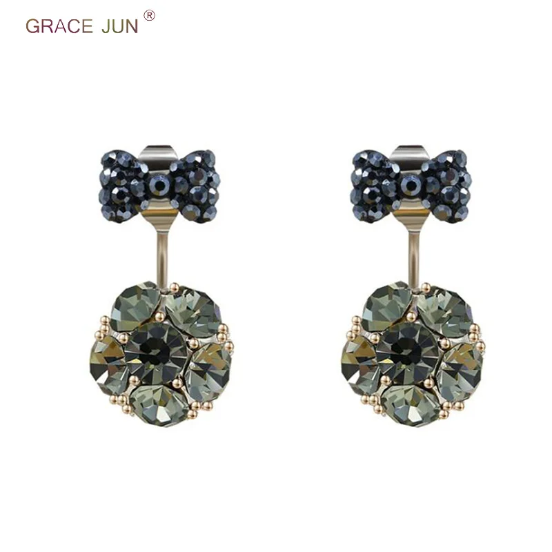 

Korea Style Luxury Fashion Retro Black Geometric Clip Earrings for Women Charm Cute Bowknot No Pierced Earrings Anti-allergy New