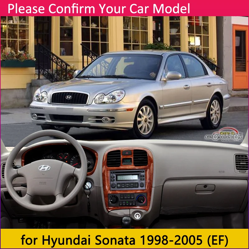 Для hyundai Sonata EF 1998 1999 2000 2001 2002 2003 2004 2005 Противоскользящий коврик крышка приборной панели солнцезащитный коврик аксессуары с покрытием