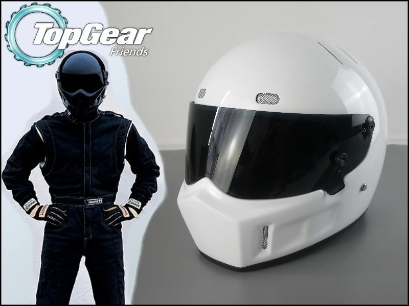 Стиг 1 Шлем capacete каско de 2002 2003 белый Цвет с черным козырьком для 1/2 сезон topgear kart/car/мотоциклетные