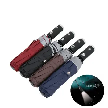 

Creative Automatic Folding Umbrella Flashlight Night LED Light Umbrella Multi-function Reflective Safety Auto Umbrella RG082
