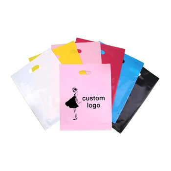 

Girl Print Pink Plastic Bag Jewelry Boutqiue Gift Packaging Bag Favor Plastic Shopping Bags With Handle