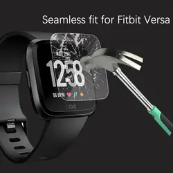 2 шт. пленка из закаленного стекла для смарт-часов Fitbit Versa 9H 2.5D бесшовная Защита от царапин для экрана + Чистящие наборы