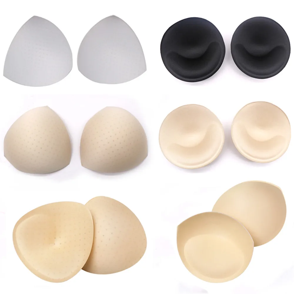 

1pair Sexy Bikini Padding Insert Removeable Women's Bra Pads Brassier Breast Enhancer Chest Push Up Cups for Swimsuits