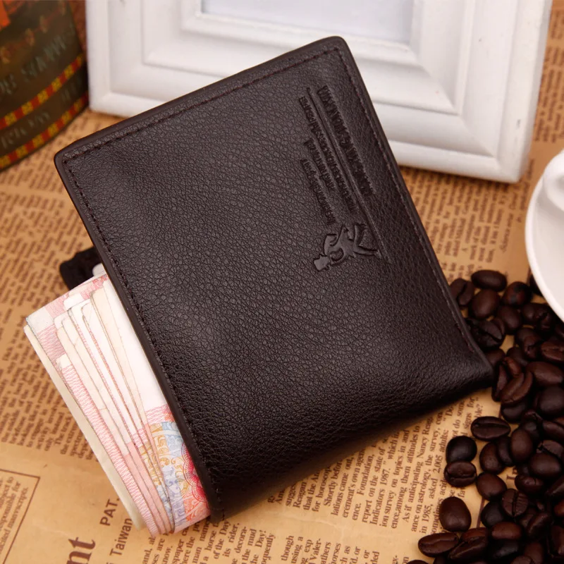 

Men's Simple Cheap Nice Leather Short Wallet Male Card Holder Coin Purse for Men