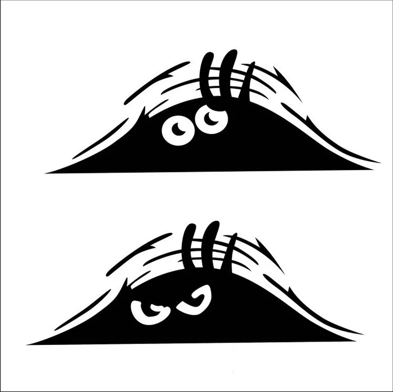 

Car Stickers Funny Creative 3D Big Eyes Car Decal Black Sticker Peeking Monster 19x7CM Auto Products Car Accessories