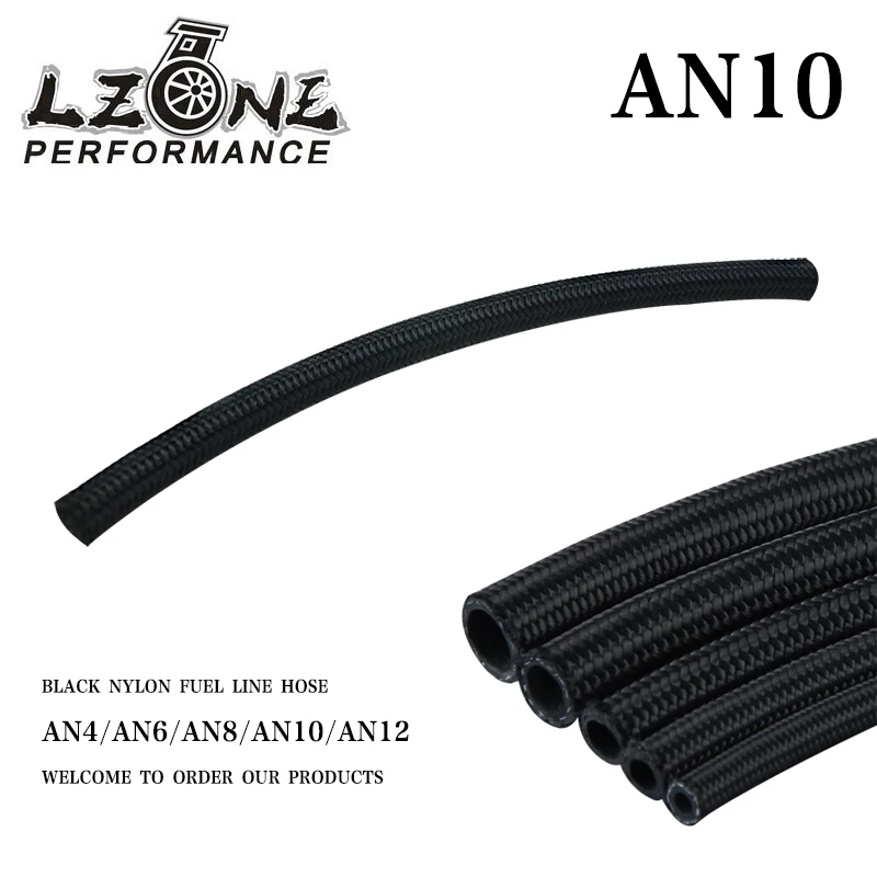 

LZONE - 10 AN Pro's Lite Black Nylon Racing Hose Fuel Oil Line 350 PSI ONE FEET 0.3M JR7314-1
