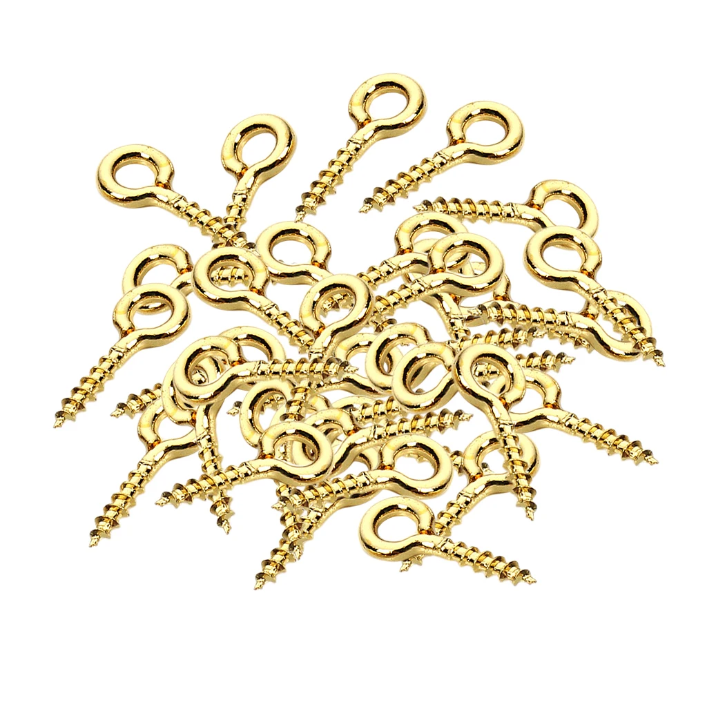 50pcs Gold Screw Eye Pins Eyelets Screw for Keychain Clay Jewelry Assortment