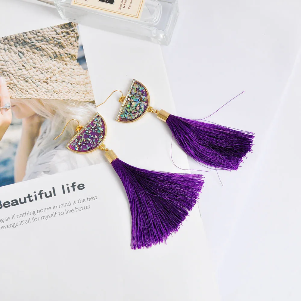 trendy long fringe earrings for women11