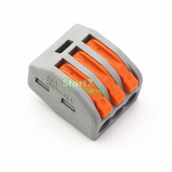 

30Pcs/lot PCT-213 3 Pin Universal compact wire wiring connector conductor terminal block with lever conector