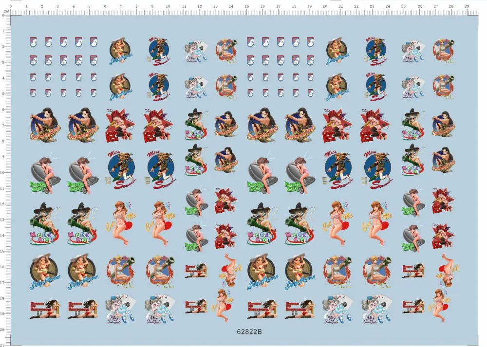 

Girls and panzer animation figures Model Kit Water Slide Decal