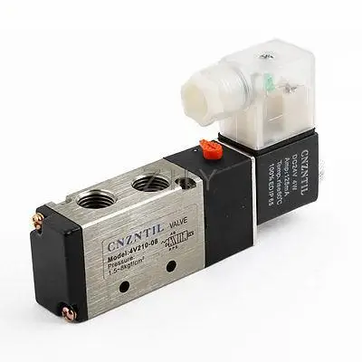 

DC 24V 125mA 4W 4V210-08 2 Position 5 Way Control Solenoid Valve Black