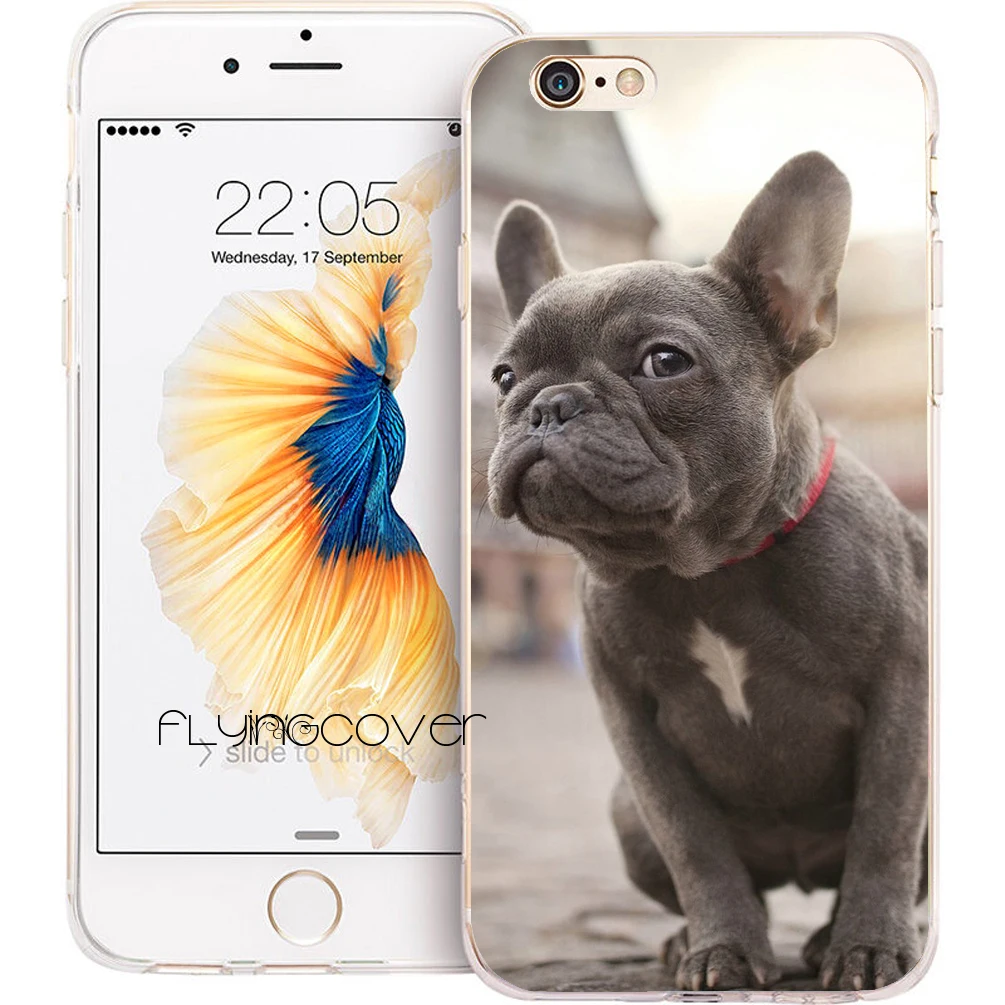 Coque Dog Французский бульдог прозрачные мягкие силиконовые чехлы для телефонов iPhone