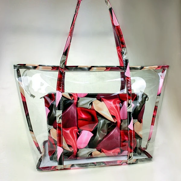 Womens Beach Totes Bag 2016 Clear Plastic Crystal Transparent Bag