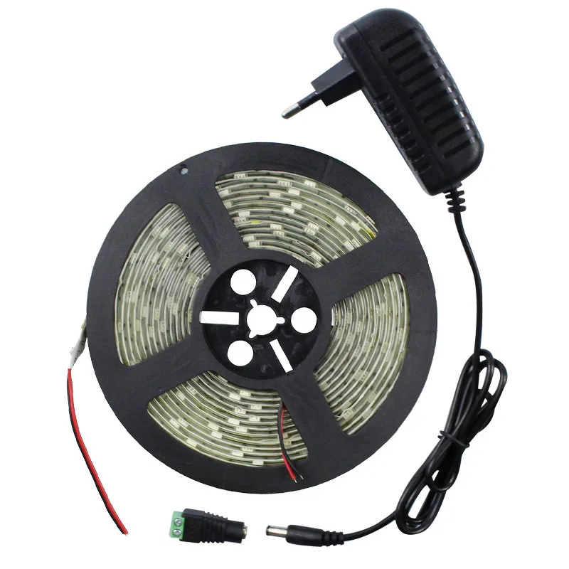 SMD 5050 Светодиодный светильник IP65 Водонепроницаемый 12 В 12 В 5 м 150 светодиодный s Диодная лента с 2А адаптером питания светодиодный гибкий светодиодный светильник