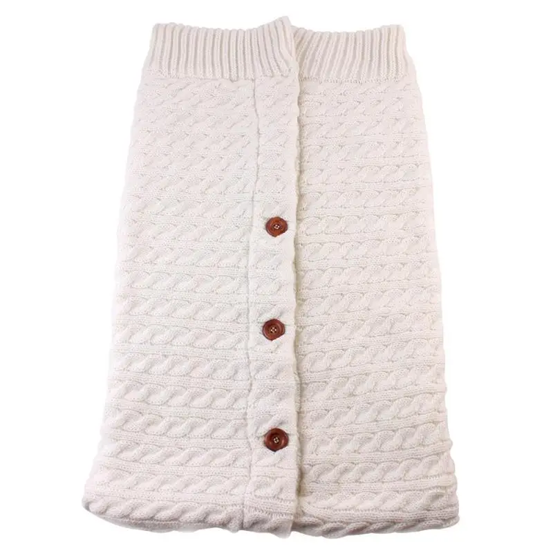 Зимние теплые утолщенные плюшевые хлопок Кнопка Вязание одеяло детские спальные мешки новорожденных пеленать обёрточная бумага