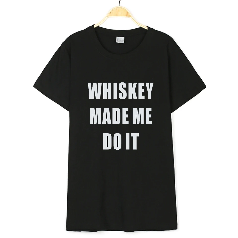 Виски Made Me Do It Graphic Lette prinetd футболка Hipster хлопковая Футболка для девочек с круглым