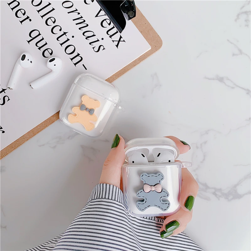 3D Flamingo Bear Sunflower Clear Airpods Case Soft TPU Cute Headphone Case Cover for Apple Airpods 1 2 Shockproof Protect Funda 3D Flamingo Bear Sunflower Clear Airpods Case Soft TPU Cute Headphone Case Cover for Apple Airpods 1 2 Shockproof Protect Funda