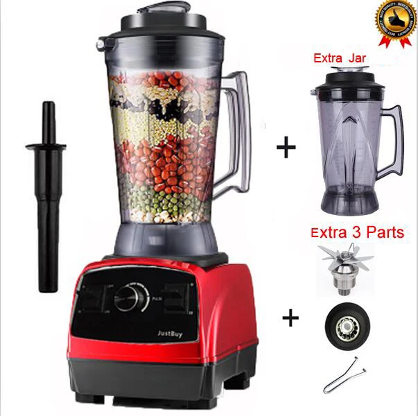 red 3parts jar lid 2800 Вт 4.0л 3HP BPA бесплатно коммерческий профессиональный смузи мощный блендер миксер соковыжималка с немецкой технологией мотора - Цвет: red 3parts jar lid