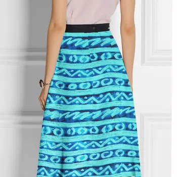 

Blue totem geometric printing small heavy sand washed silk crepe clothing fabrics Silk double crepe fabric