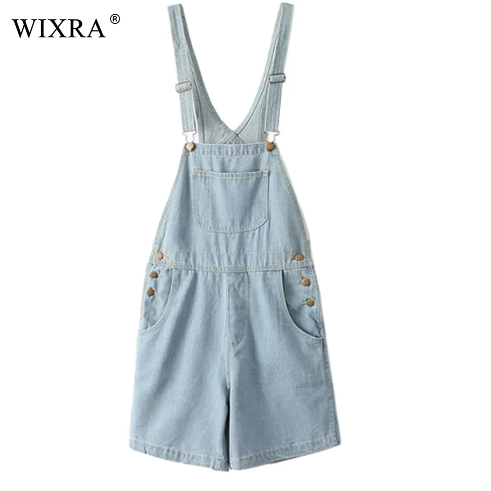 WIXRA новый джинсовый комбинезон шорты женская одежда Модная классика джинсовые с