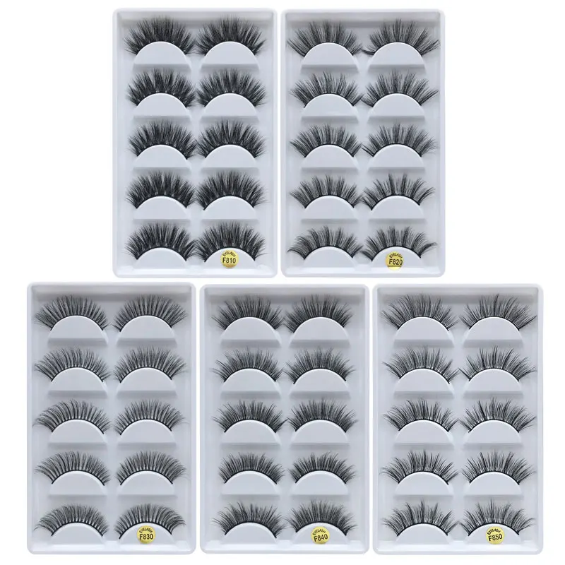 

5 pairs 3d mink eyelashes extension wholesale wispy natural individual cluster siberian fluffy wispy thick soft free shipping