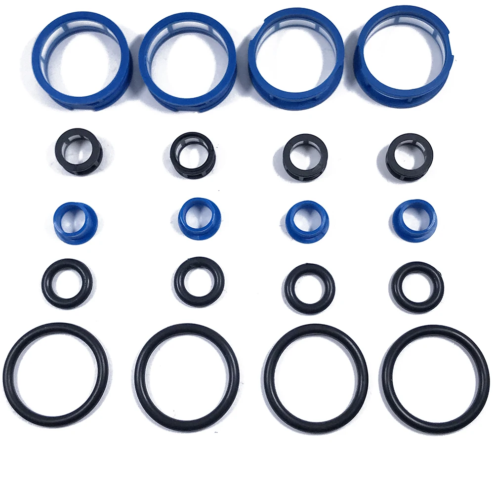 Fuel Injector Repair Kit Filter Oring Plastic Pintle Cap 4Sets 195500-2160 16611-AA141 for Chevy Geo Metro Suzuki Swift 1.0L
