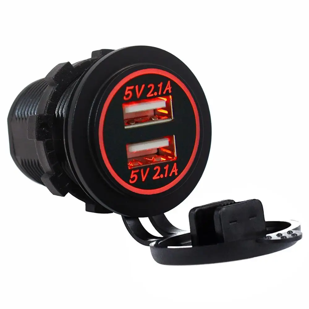 Chenes 20 шт красный цвет 4.2A USB Автомобильное зарядное устройство на 12 В/24 В для
