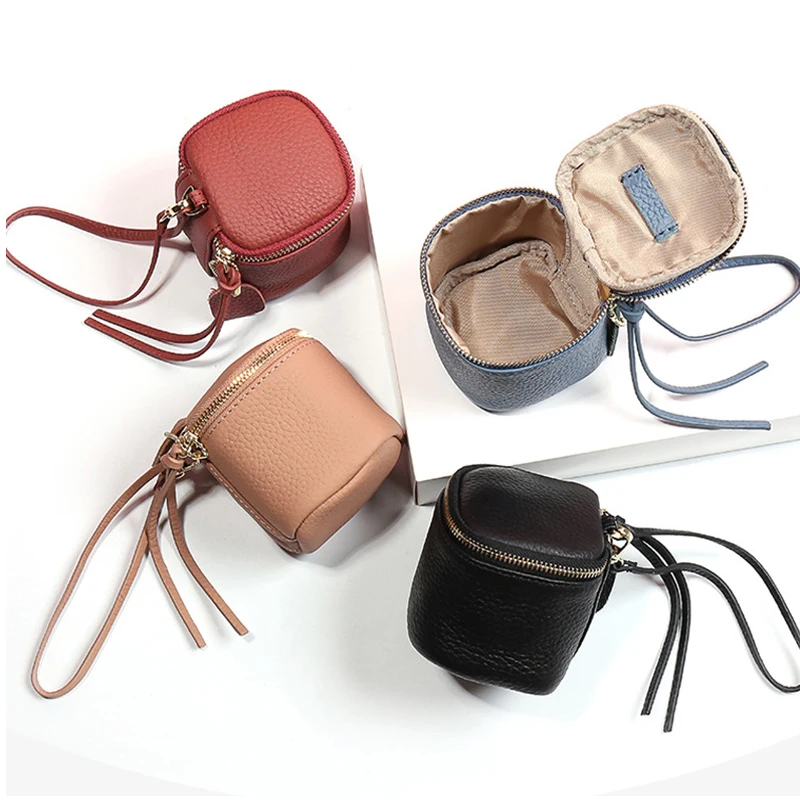  Woman Coin Leather Purse Girl Mini Makeup Bag Small Zipper Money Storage Wallet Pocket Mini Toiletr