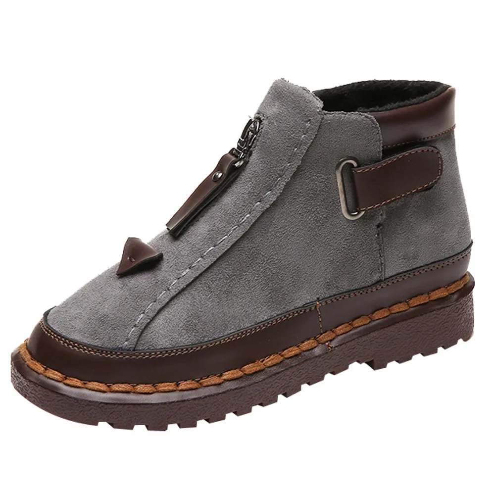 

Chelsea Booties Women Flock Leather Ankle Boots Brock flat Martin Boot Suede Low Heels Boots Fashion Spring Ladies Shoe