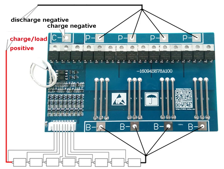 8S 100A LiFePO4 BMS/PCM/PCB плата защиты батареи для 8 пакетов 18650 батареи с переключателем температуры