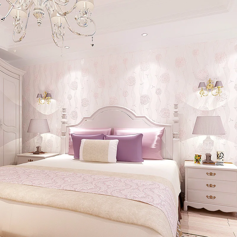 Modern South Korean Style Flower Romantic Marriage Room Bedroom Living Room Wall Paper