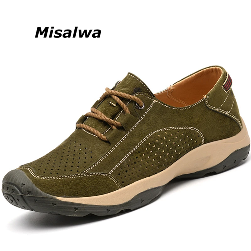 

Misalwa Summer Hollow Men Suede Casual Shoes Breathable Leisure Fashion Sneakers Breathable Man Shoes Hot Sales 2019