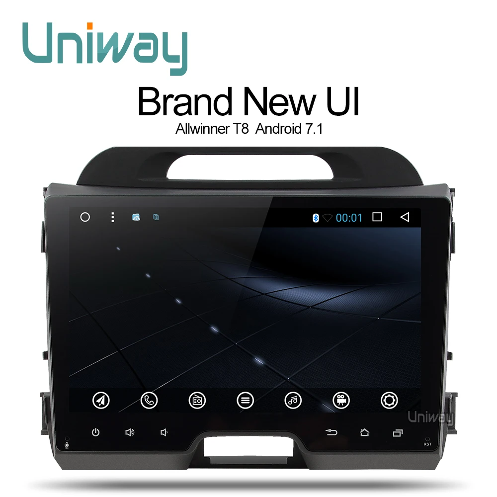 uniway AZP9071 android 7.1 car dvd for kia sportage 2014 2011 2009 2010 2013 2015 car radio stereo multimedia player 