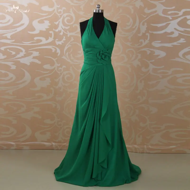 Emerald Green Halter Bridesmaid Dress