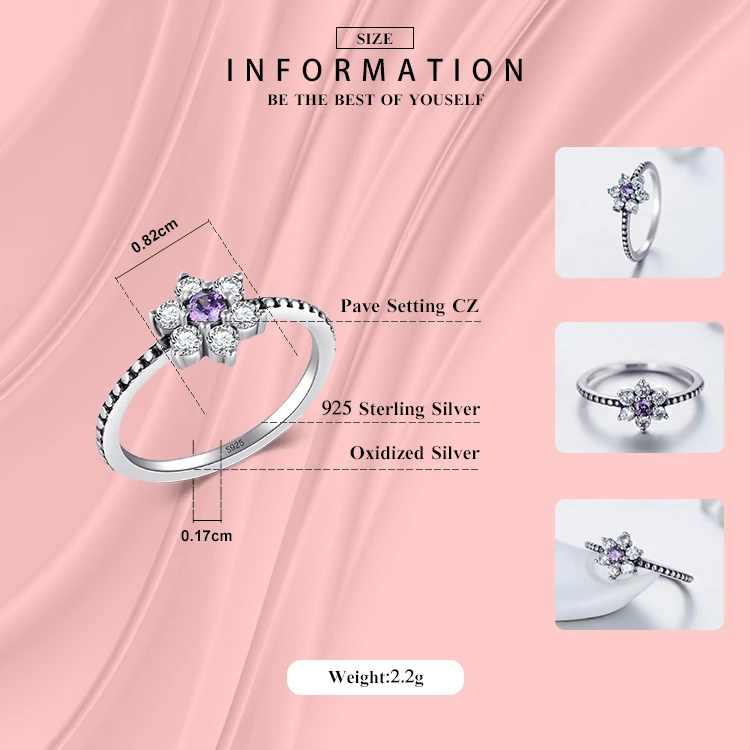 Modian,, настоящее 925 пробы, серебряное, фиолетовое, Кристальное, с цветами, кольцо, классическое, красивое, на палец, кольца для помолвки, модное ювелирное изделие