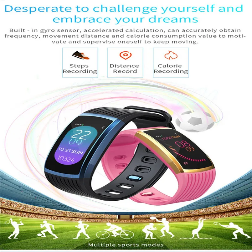 A18 Bluetooth Heart Rate Blood pressure Monitor Sport Smart Watch Pedometer for Android IOS 0.96Inch TFT Colorful Screen 40MR2724