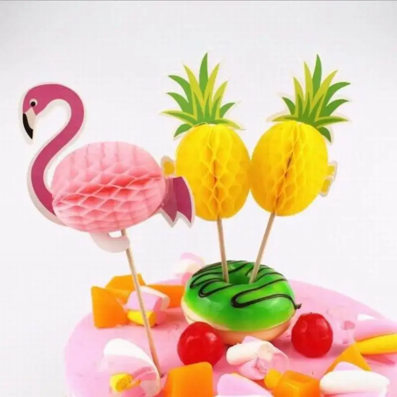 4 шт. Фламинго кекс Toppers DIY топперы для тортов Picks Pinapple Topper свадебное украшение день
