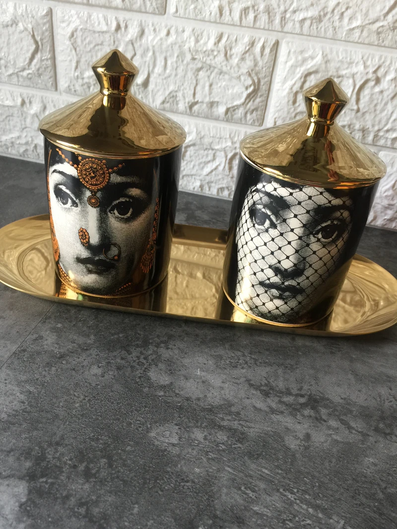 Подсвечник Fornasetti, ручная работа, кувшин для свечей, ретро, Lina, для хранения лица, керамический контейнер, украшение для дома, ювелирный ящик для хранения