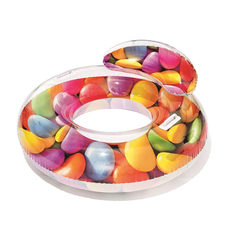 

Inflatable Candy Donuts Swimming Ring Swim Circle with Backrest Pool Toys Children Adult Summer Pool Floats Party Swimming Toys