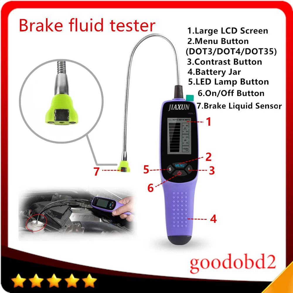 

High quality 3451L brake fluid tester, digital brake fluid inspection tester with LED lights large screen display