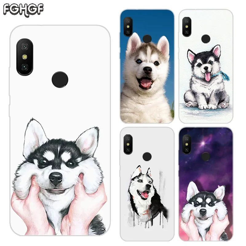 Cute Husky Printed Silicone Case For Xiaomi Xiomi Redmi 4 4A 4X 5 5A Plus 6 Pro 6A S2 Note 2 3 Heart Cover Coque |
